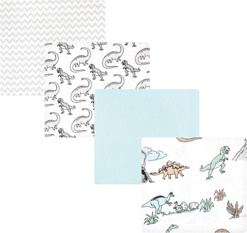 Hudson Baby Unisex Cotton Flannel Receiving Blankets, Neutral Dino World, One Size