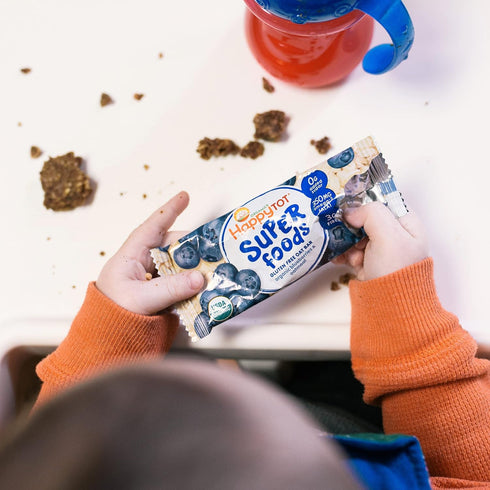 5 Count (Pack 6) Happy Tot Organics Super Foods Oat Bars, Blueberries & Oatmeal