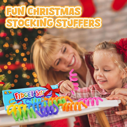 12 Pack Fidget Toys Sensory Sticks for Kids: Sensory Toys for Kids with Autism Calming - Quiet Fidgets for Classroom
