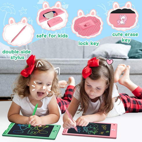 FLUESTON 8.8 Inch LCD Writing Tablet for Kids - 3pcs in 1 Pack Drawing Pad Toy for Boys Girls 3-8 Years Old