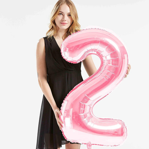 Number 21 Foil Jumbo Digital Mylar Balloons, 40inch 21st Birthday Party Decorations, Pink Balloon Supplies