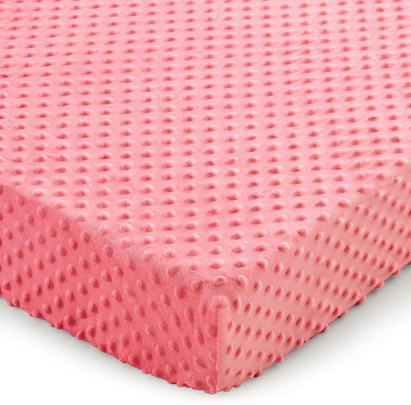 Entisn Pack N Play Sheets Fitted, 26 x 38 Inch Minky Dot