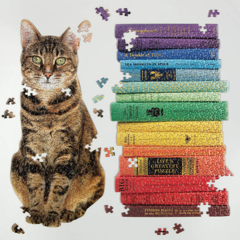 Galison Queen of The Stacks Set of Two Puzzle Set, Multicolor