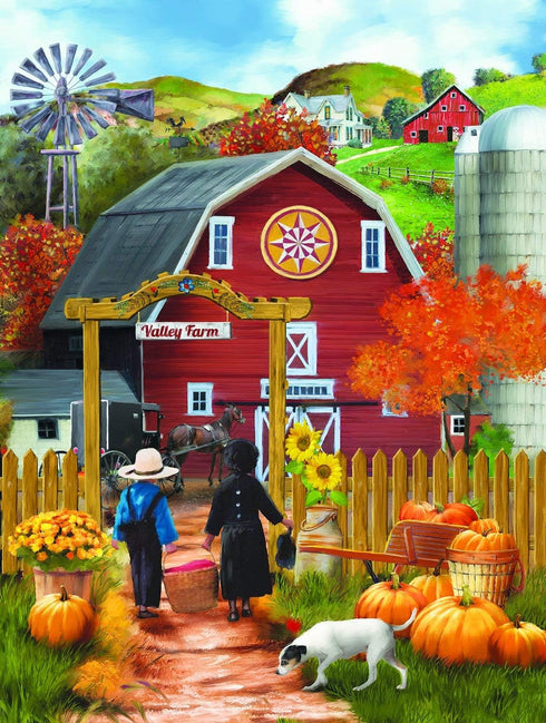 SUNSOUT INC - Valley Farm - 500 pc Jigsaw Puzzle by Artist Tom Wood - Finished Size 18" x 24"