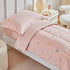 Set Girls,4 Sets,Pink Set,Includes DuShow Cotton Toddler Bedding for Piece Toddler Bed Star Pattern Kids Comforter