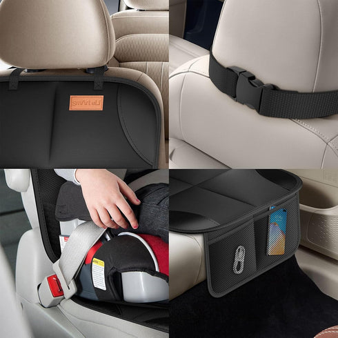 2Pack SMART ELF Car Seat Protector, Seat Protector Protect Child Seats with Thickest Padding and Non-Slip Backing Mesh