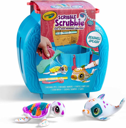 Crayola Scribble Scrubbie Pets - Ocean Animals Playset, Color & Wash Creative Toy for Kids Age 3-6
