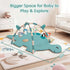 Lavilefora Tummy 6 0-6-12 Baby Time Mat, Oversize Dinosaur Shaped Baby Play Gym Mat with Toys, Play Mat for Babies