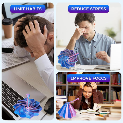 KEZPO 3D Printed Expanded Sensory Fidget Star,Transformable Stress Relief Finger Toy with Detachable Handle,for Office