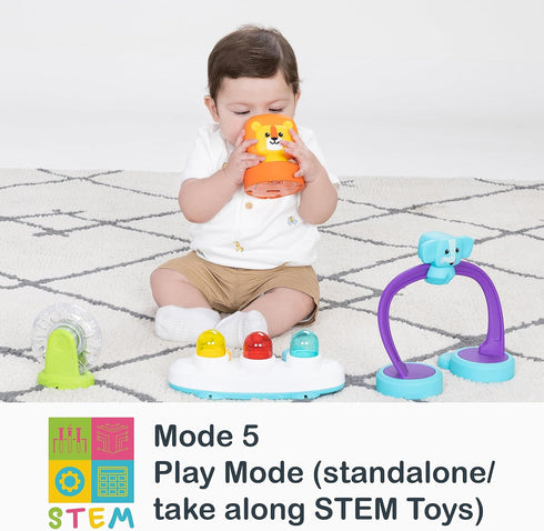 5-in-1 Smart Steps Explore N Play Activity to Booster Seat, Blue Safari Fun