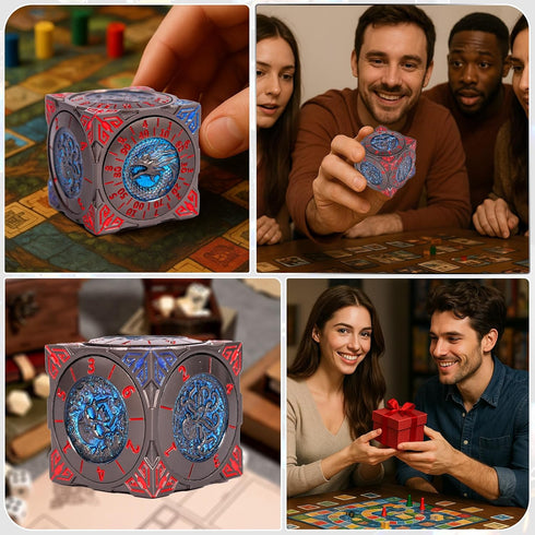 7-in-1 Set 3D Set DND Spinner Dice - Metal Dice with Relief Dragon Design | Unique Spinner Design for Dungeons