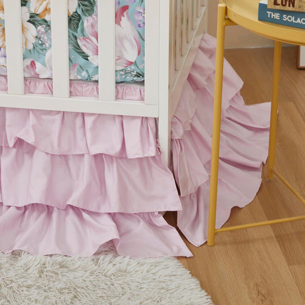 Brandream Crib Bed Skirt Dust Ruffle Triple Layer 100% Egyptian Cotton Sateen