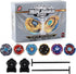 Gyros 6 Pieces Pack, Battling Tops Metal Fusion Starter Set with Stickers and Two Launchers for Kids Age 6+