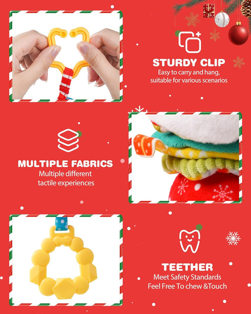 6-12-18-36 Tummy Jollybaby Car Seat Stroller Crib Hanging Toy for Baby Months, My Baby First Christmas Santa Claus