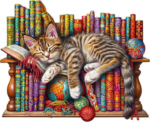 Cat Wooden Puzzle for Adults, Unique Animal Shape Jigsaw Puzzles for Family and Friends, 280pcs