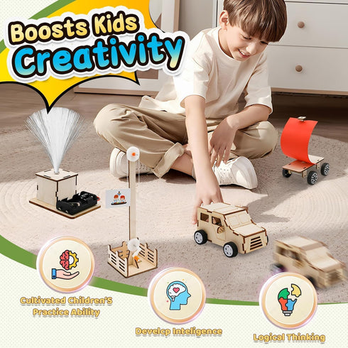 24 6-8, 6 7 8 9 10 11 12 13 Party Favors for Boys Girls , Pcs Stem kits for Kids Treasure Box Toy Wood Arts and Craft