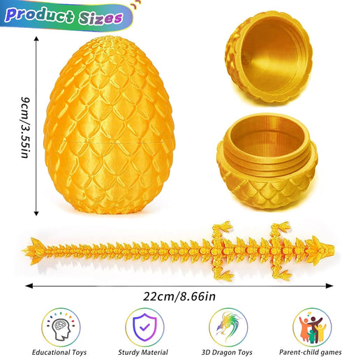 6PCS 3D 3D Set(6pc-b) JOD Printed Dragon Eggs with Dragon Inside Articulated Fidget Toys, Easter Dragon Eggs, Mystery
