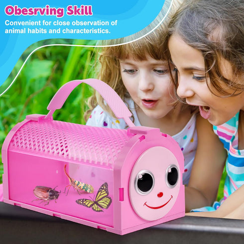 Bug Catcher Kit for Kids - 10 Pcs Bug Collection Kit with Bug Cage, Tweezers, Magnifying Glass, Outdoor Toys