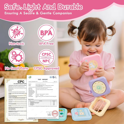 GRESEESM 1 1-3, 1st Montessori Toys for Year Old Girls Gifts, Toddler Busy Board, Baby Learning Travel Sensory Toys
