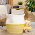Storage(17"x17"),Large KAKAMAY Woven Baskets for Cotton Rope Woven Baby Laundry Hamper,Collapsible Laundry Basket