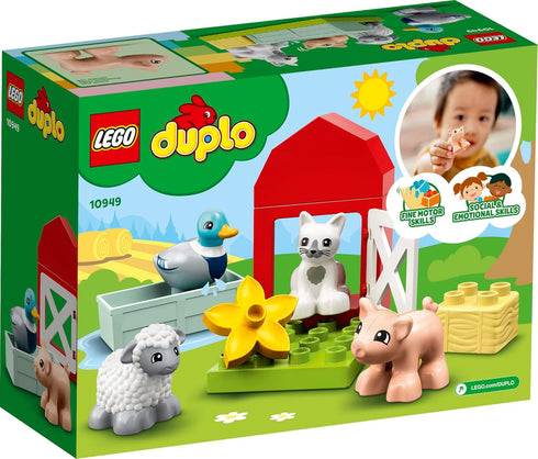 LEGO DUPLO Town Farm Animal Care 10949 Toy for Toddlers, Girls and Boys 2 Plus Years with Duck, Pig, Sheep