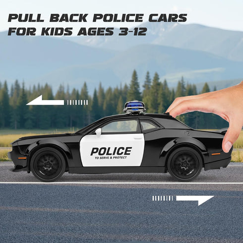 3-12 1:32 3+ (Police-1:32 SASBSC Police Car Toy for Boys Age Diecast Metal Model Cars for Kids with Light and Sound