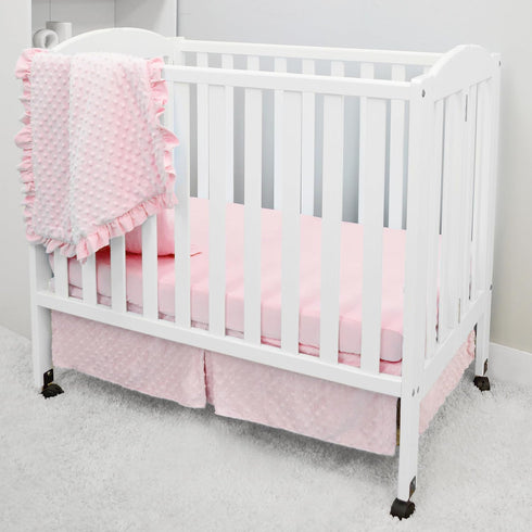 American Baby Company Heavenly Soft Minky Dot 3-Piece Mini/Portable Crib Bedding Set,