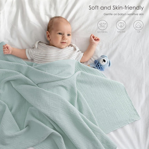 40 38 inches 3 Pack Bearmoss Muslin Swaddle Blankets, x Baby Swaddle for Boys and Girls, Soft Baby Blanket, Breathable
