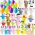 JOYIN 24 Pcs Easter Eggs Filled with Finger Puppets, Prefilled Egg with
