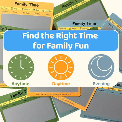 60 Family Time Scratch-Off Activity Cards with Day & Night Markers Fun Family Games for Kids & Parents Screen-Free