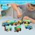 Lenwen 26 Pcs Unpainted Magnetic Wooden Train Cars - DIY Unfinished Train Set for Boys Girls Party Favors