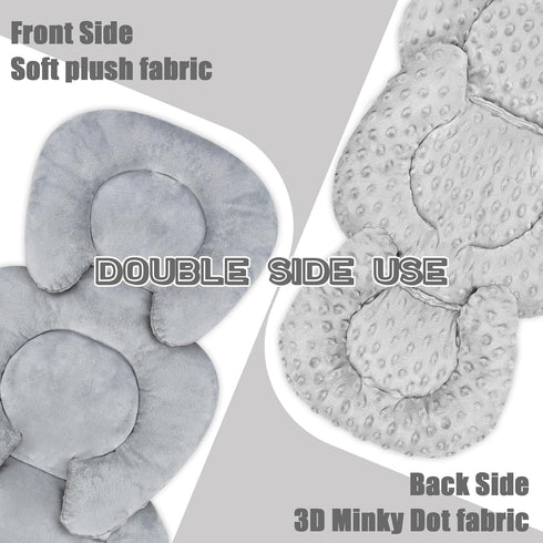 Infant Car Seat Insert Head and Body Support, GFU Reversible Newborn Insert for Carseat with Strap Pads, Soft Stroller
