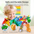Toddler 5-in-1 Dinosaur Transforming Robot Toy, 5Pcs Easy DIY Assembly Function Combines into Mega Robot with Weapon