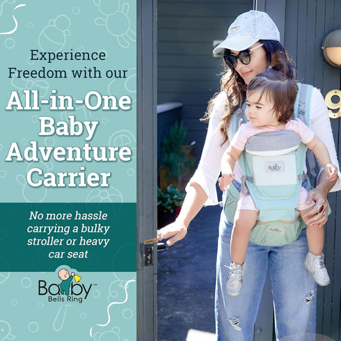 6-in-1 43 Inches, 2-36 6-45 lb Baby Carrier - Ergonomic Soft Carrier with Hip Seat and Large Storage, Front and Back