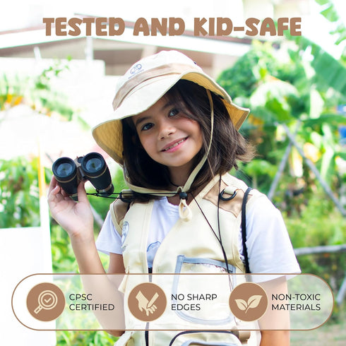 PATHFINDER PANDAS 7-12 Kids Explorer Kit with Safari Vest, Hat & More - Kids Bug Catching Kit with Adventure Guide