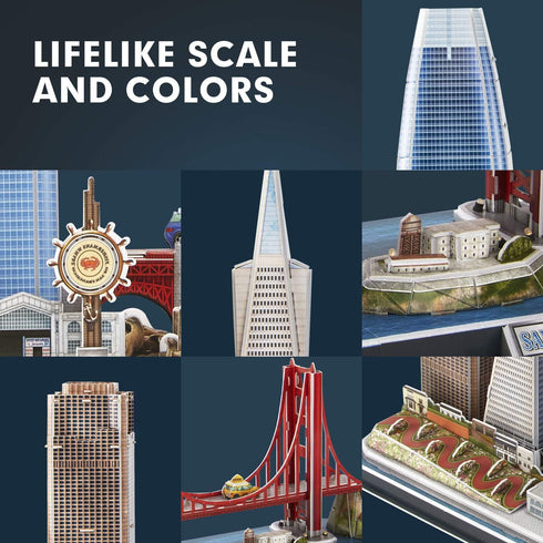 CubicFun 3D Puzzles for Kids Ages 8-10, LED San Francisco Cityline Arts and Crafts for STEM Projects