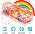 Light Up Transparent Gear Racer Toy Car - Bump and Go with Colorful Gears, Music & LED Effects for Kids 3+