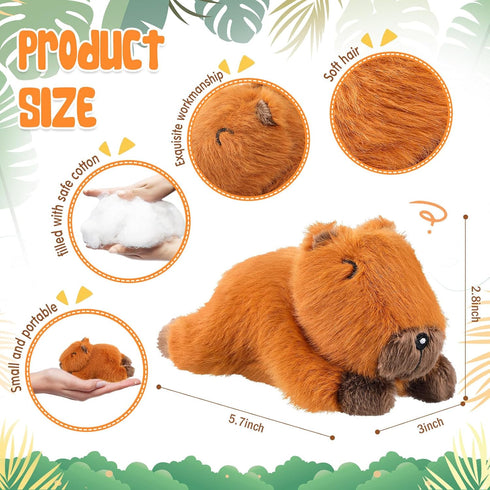 HyDren 12 Pcs Cute Capybara Plush Toys 5.7 Inch Stuffed Animal for Boys Girls Toddler Birthday Gifts