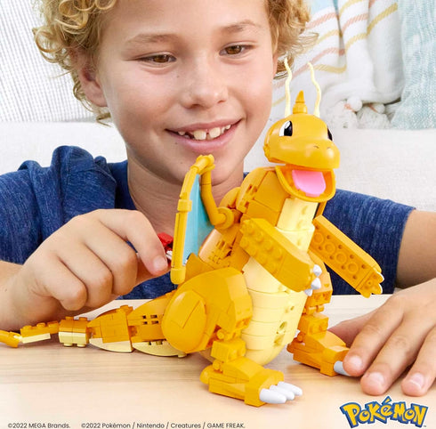 MEGA Pokémon Building Toys Set, Dragonite with 388 Pieces, Articulated and Poseable for Kids