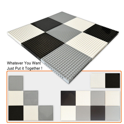 4pcs Brick 16x16 Classic Baseplate Building Plates for Building Bricks, Gray Background Boards for Pixel Paintings