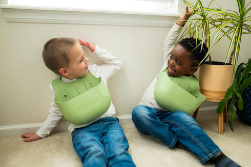 Heaveroo Silicone Vomit Bib, America's ONLY Safety Compliant Silicone Vomit bib, XL Bucket Design to Catch Vomit