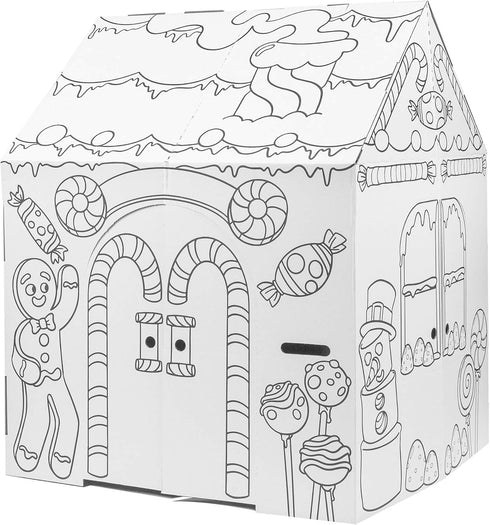 Easy Playhouse Gingerbread House - Kids Art & Craft for Indoor Fun, Decorate & Personalize