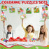 Fullhawl 12 Sets 12 12 Farm Animal Puzzles Barnyard Color Your Own Puzzles DIY Barn Theme Jigsaw Crafts with Stackable