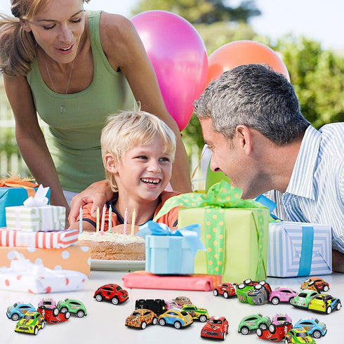 30-Pack Vileafy Mini Pull-Back Race Cars for Kids | Metal Small Toy Cars Bulk for Goodie Bag Stuffers, Birthay Party