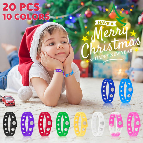 20 PCS Stuffed Croc Bracelet Band, Silicone Charm Bracelet for Kids, Croc Charm Bracelets in Bulk