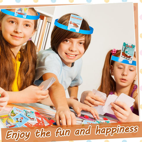 Sumind Headband Game - Fun Guessing Game Set with Headbands, Picture Cards, Scoring Coins, Sand Clock