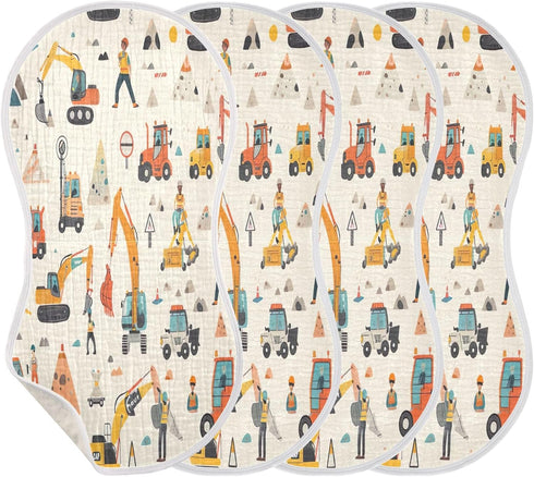 YETTASBIN Cartoon Car Muslin Baby Burp Cloth, Super Soft Absorbent Cotton Burp Rag Baby Bibs Feeding Cloth for Newborn