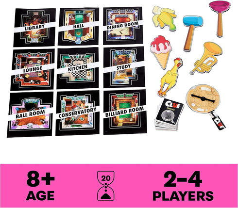 Giant Clue Classic Mystery Party Retro Board Game Summer Toy with Large Rooms, Giant Cards, and Foam Tools, for Kids and Families Ages 8 and up