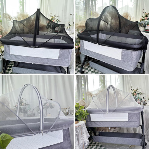 Mosquito Net for Baby Crib to Keep Insects/Bugs/Cats Out, Toddler Bassinet Bedside Sleeper Crib Tent Safety Net