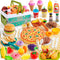 78Pc Pretend Play Food for Kids Kitchen, Cutting Toy Food with Storage